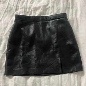 aritzia leather skirt with slit